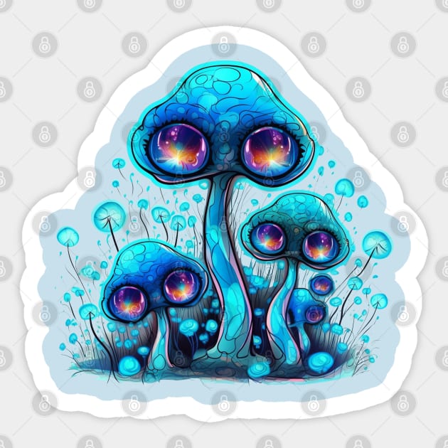 Neon Blooms Electric Blue Sticker by apsi